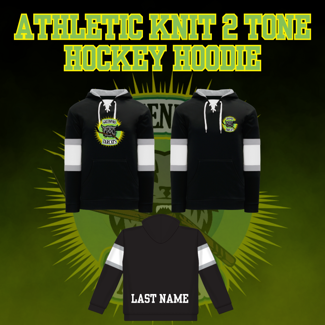 Green Pro TARCATS Hockey Lace 2 Tone Hoodie - Back Logo