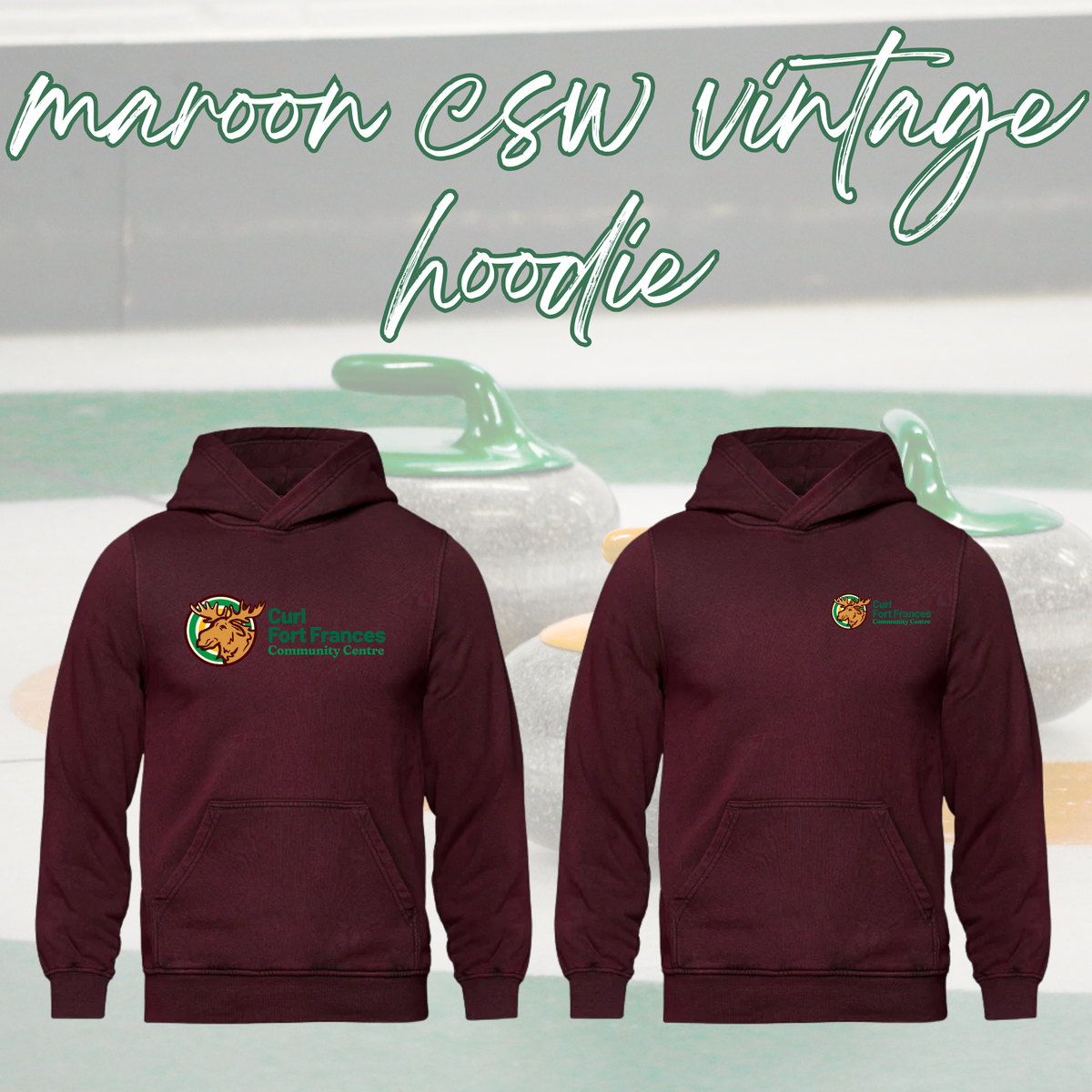 Curl Fort Frances Community Center Embroidered CSW Vintage Hoodie