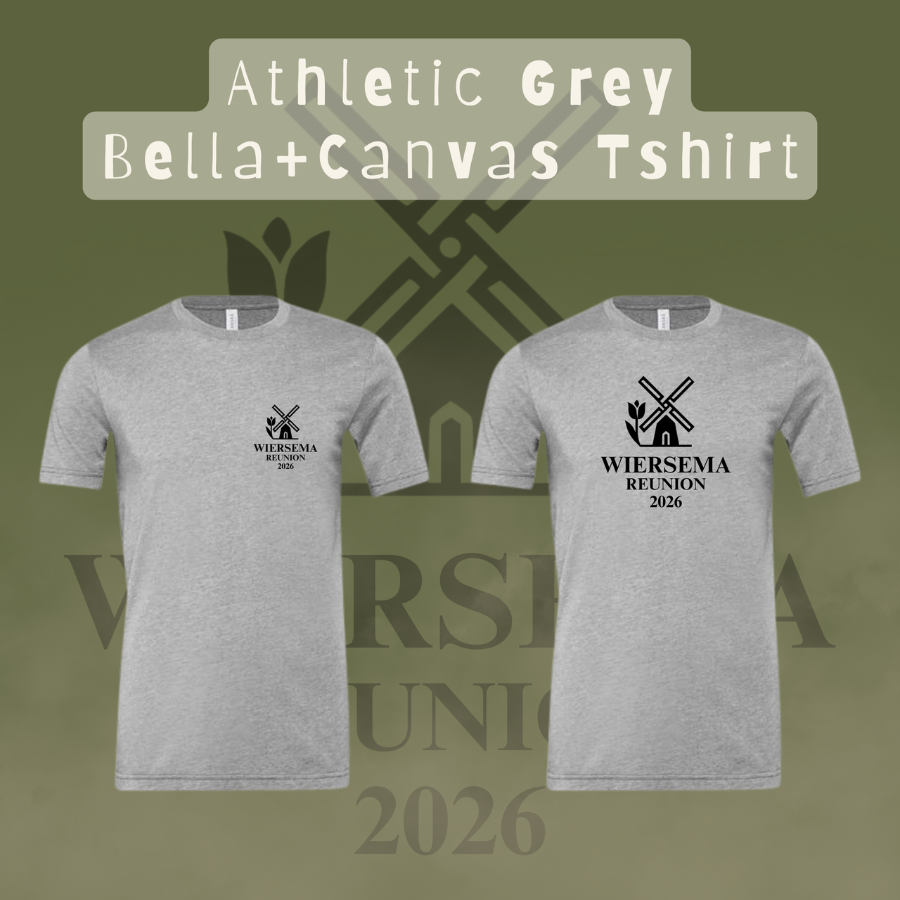 Wiersema Reunion Bella+Canvas Tshirt (Front Logo)
