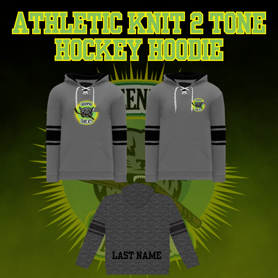 Green Pro TARCATS Hockey Lace 2 Tone Hoodie - Back Logo
