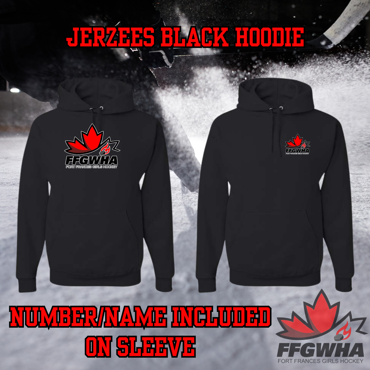 Adult Jerzees Embroidered FFGWHA Hoodie