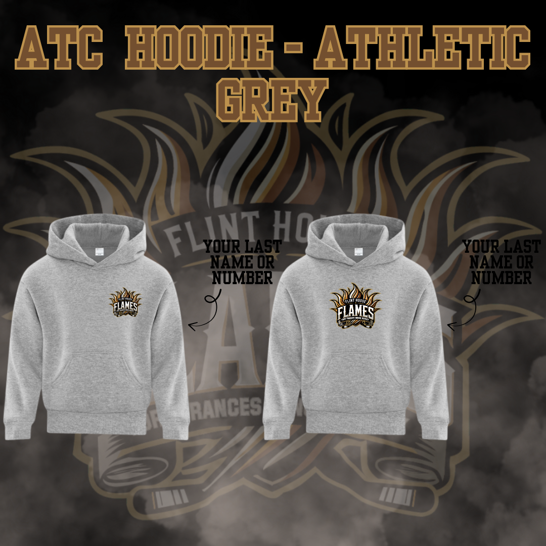 U15 Flint House Flames Hockey Athletic Grey ATC Hoodie