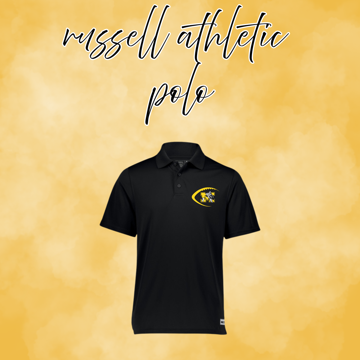 Muskies Football Russell Embroidered Polo