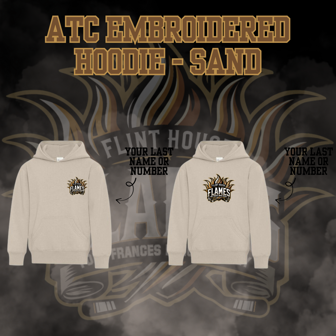 U15 Flint House Flames Hockey Sand ATC Embroidered Hoodie