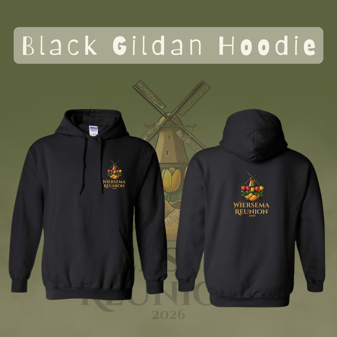Wiersema Reunion Gildan Hoodie (Front and Back Logo)