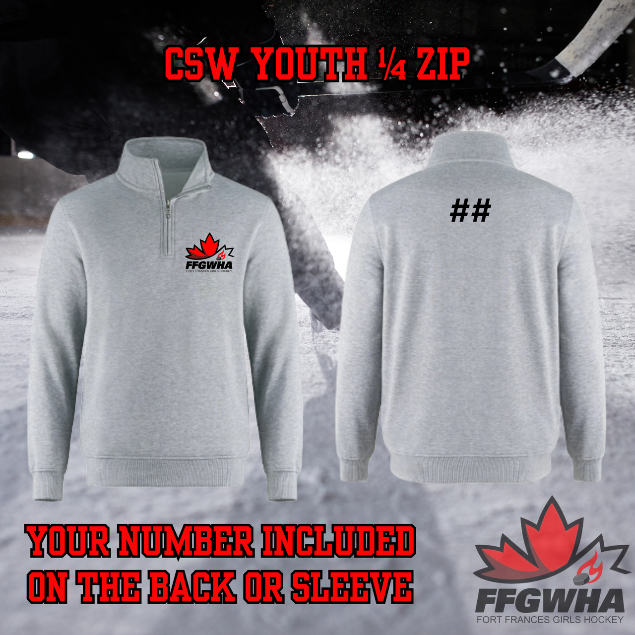 FFGWHA Embroidered Youth 1/4 Zip