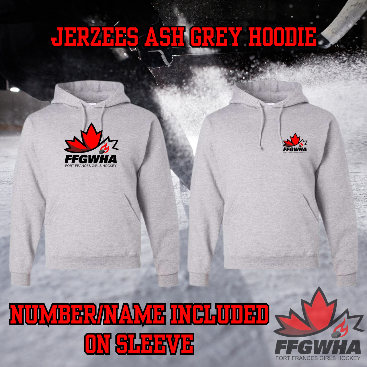 Adult Jerzees Embroidered FFGWHA Hoodie