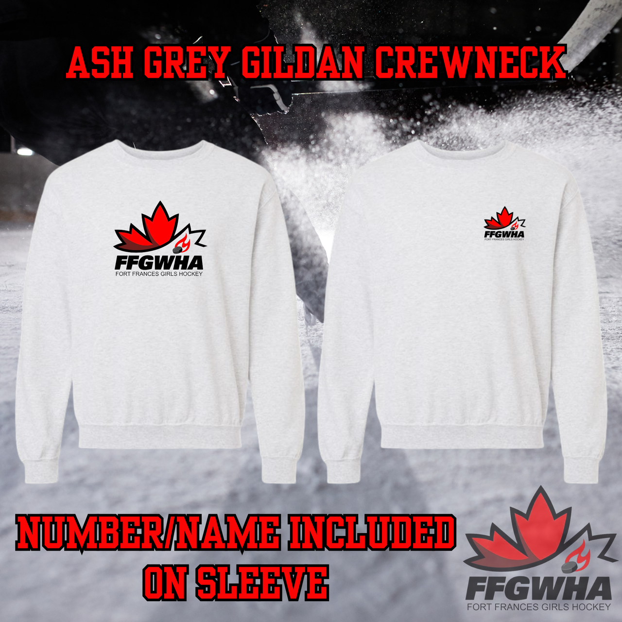 Adult Gildan Embroidered FFGWHA Crewneck