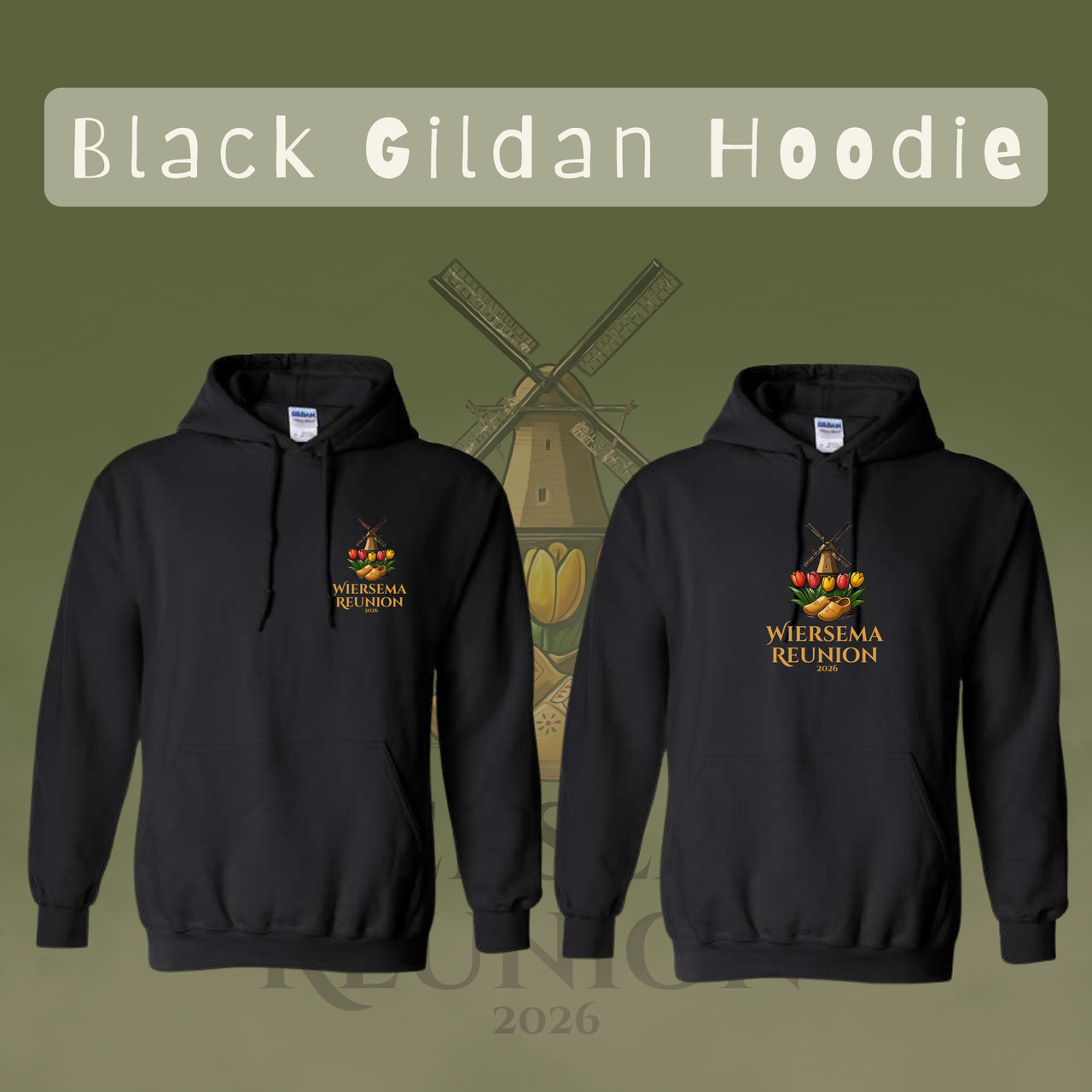Wiersema Reunion Gildan Hoodie (Front Logo)