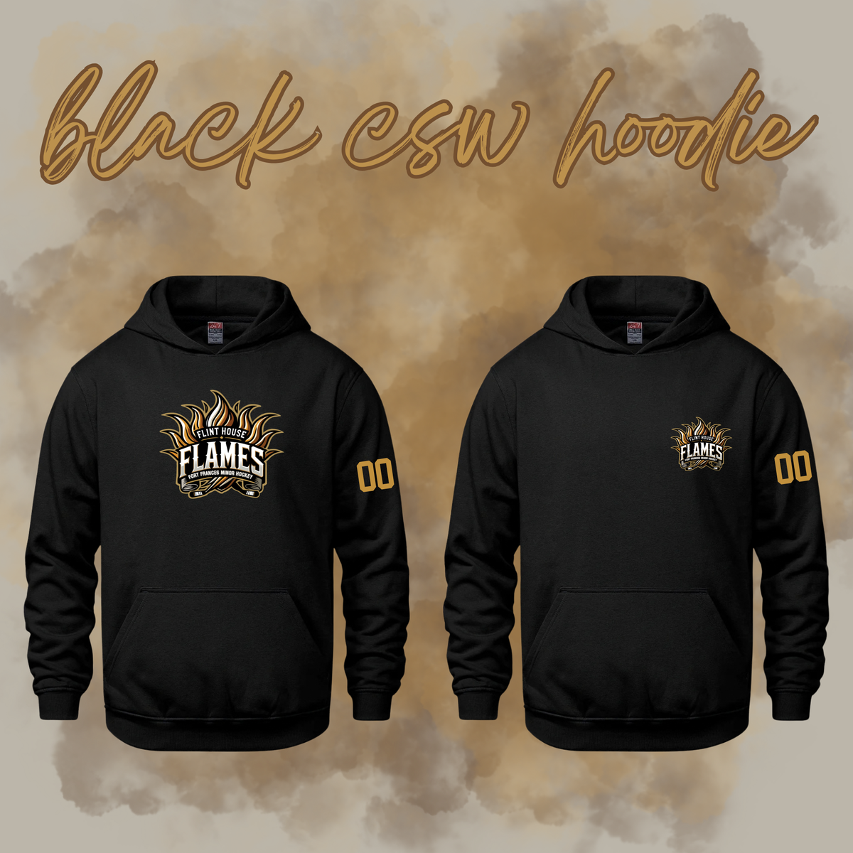 Flint House Flames Embroidered Hoodie