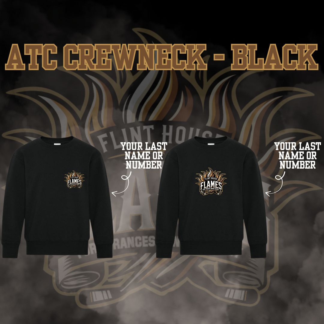 U15 Flint House Flames Hockey Black ATC Crewneck