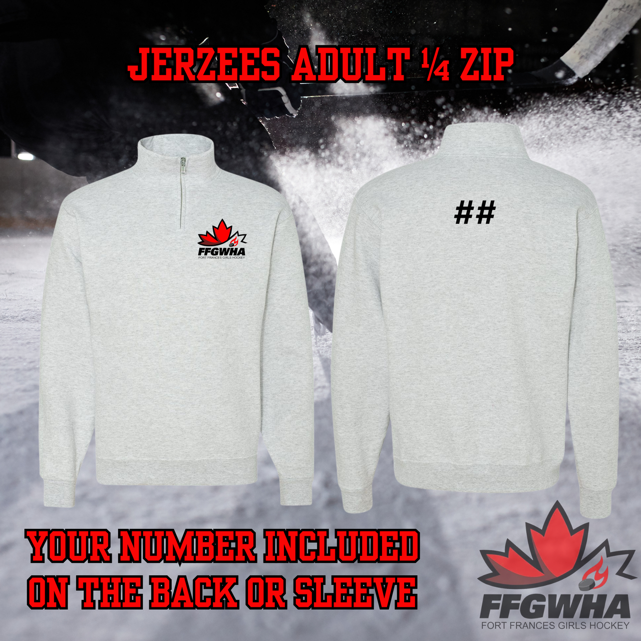 FFGWHA Embroidered Adult 1/4 Zip