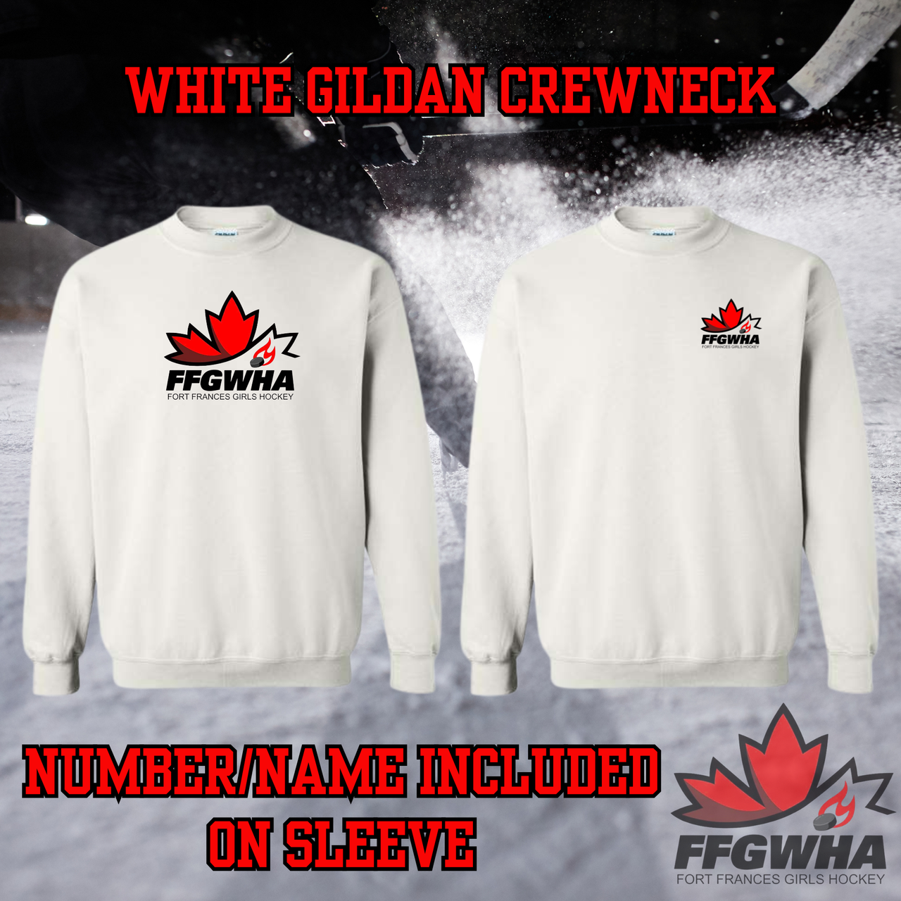 Youth Gildan Embroidered FFGWHA Crewneck