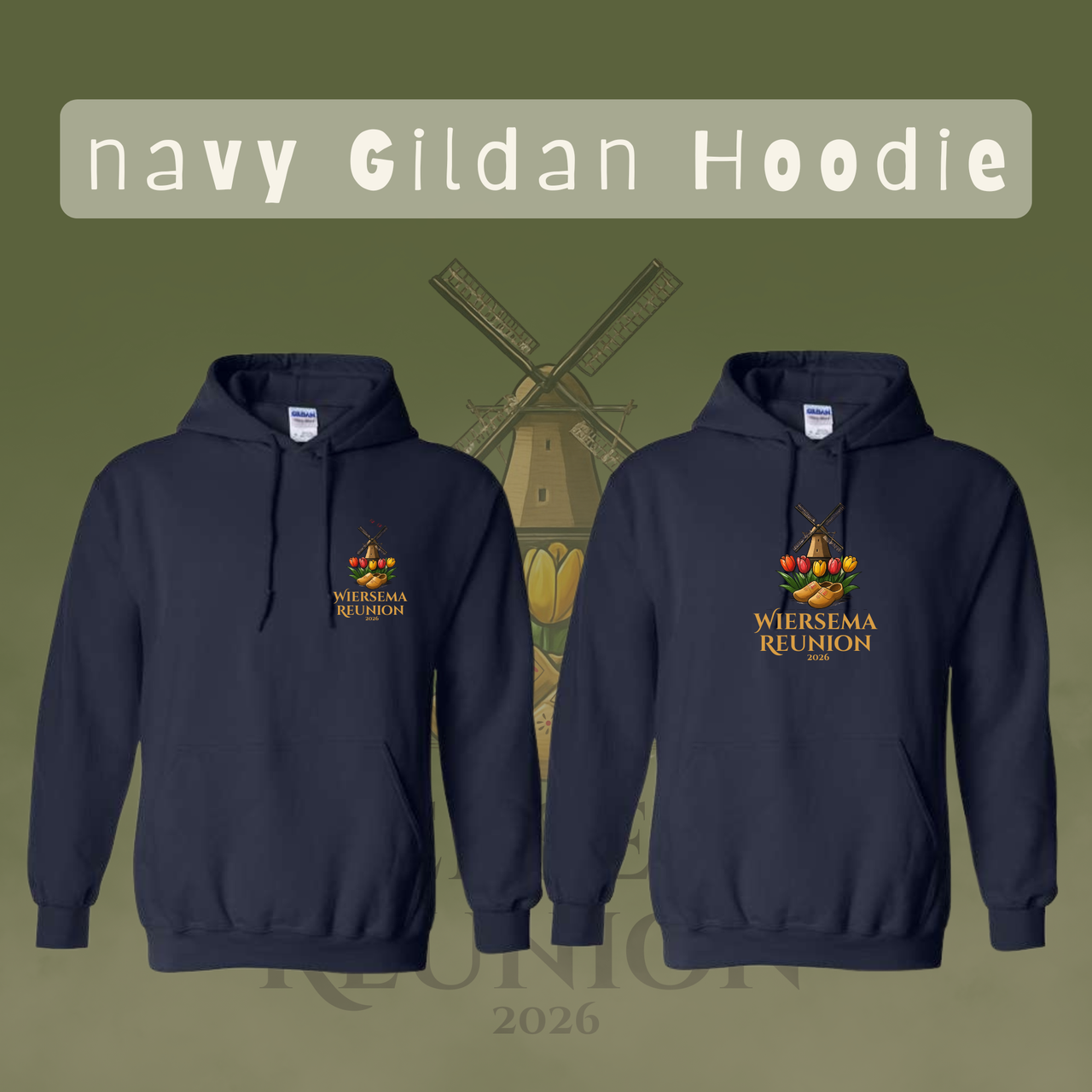 Wiersema Reunion Gildan Hoodie (Front Logo)