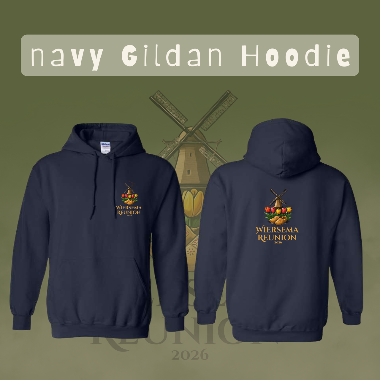 Wiersema Reunion Gildan Hoodie (Front and Back Logo)