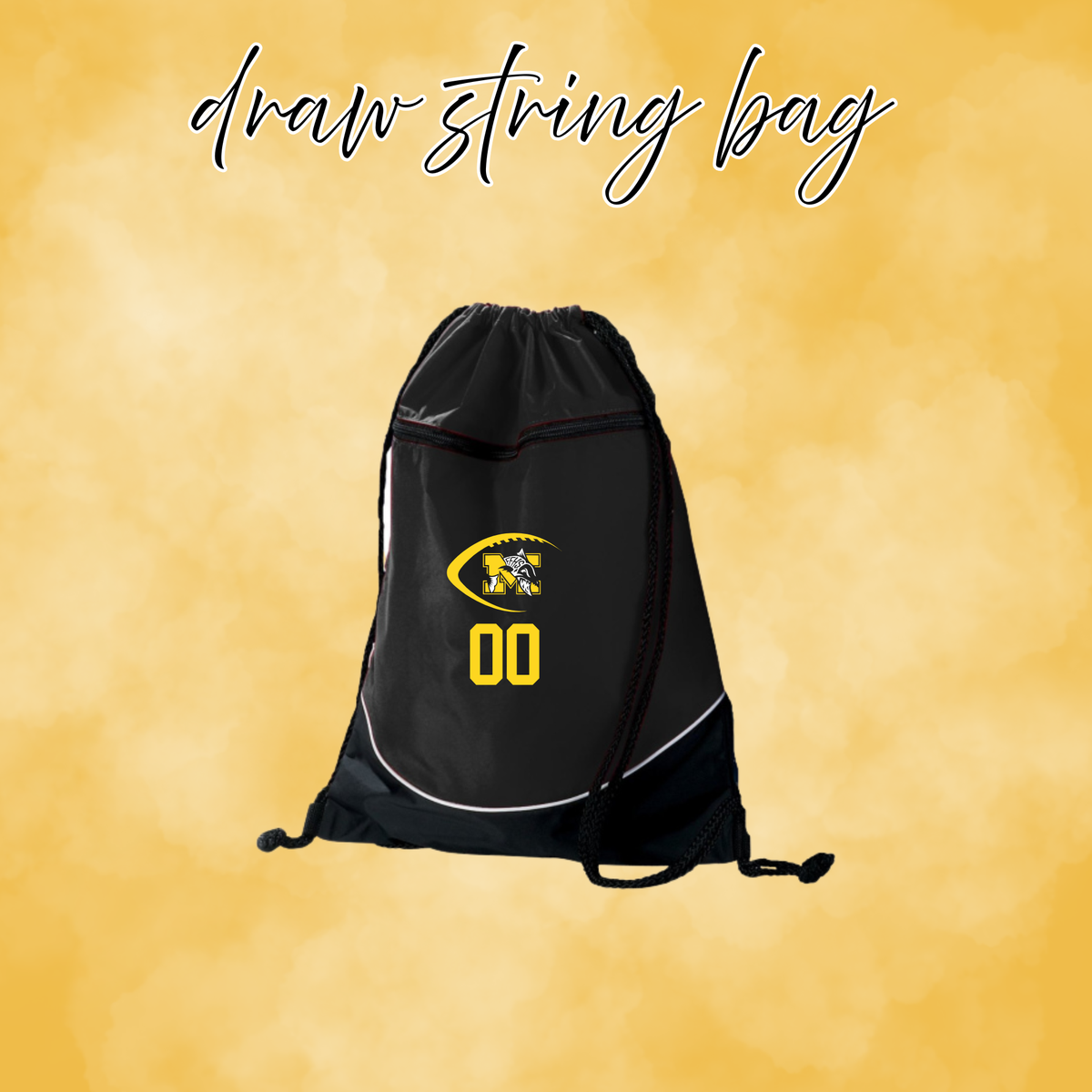 Muskies Football Embroidered Drawstring Backpack