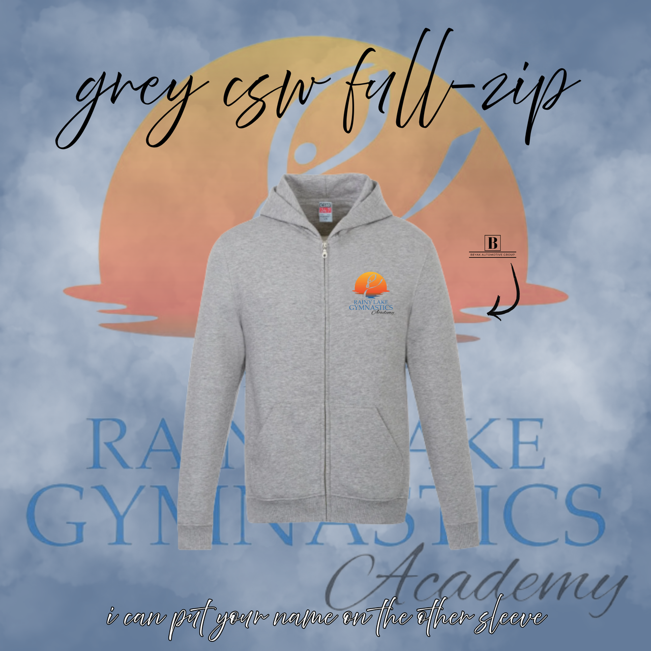 Rainy Lake Gymnastics CSW Embroidered Full Zip