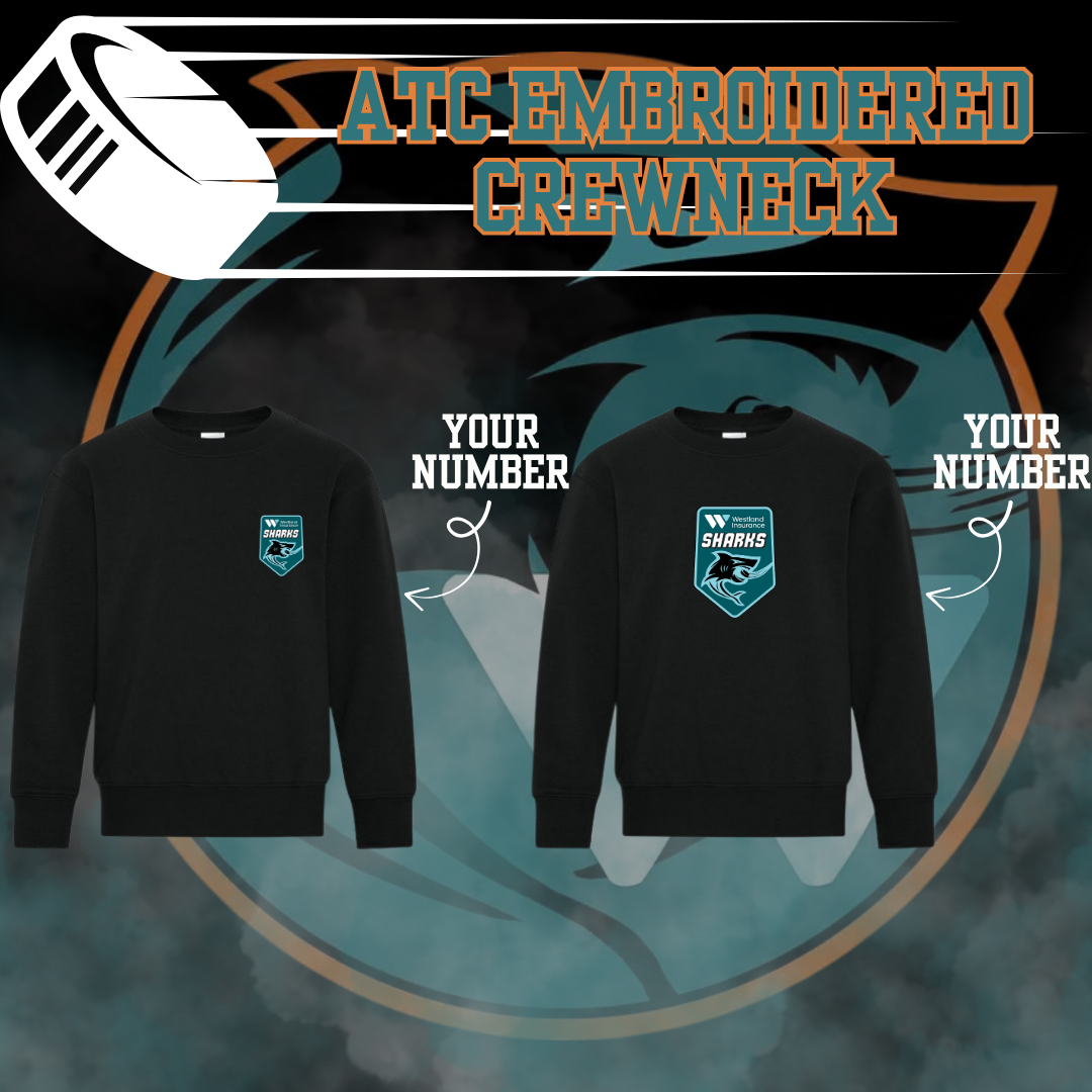 Westland Sharks Hockey ATC Embroidered Crewneck