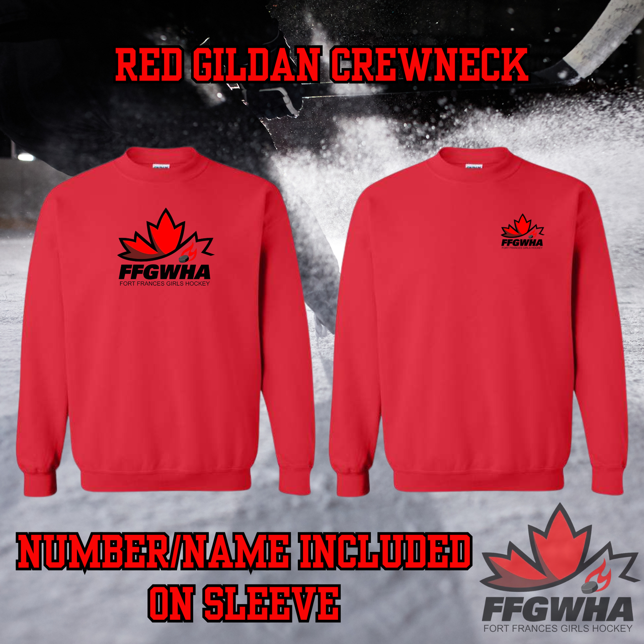 Youth Gildan Embroidered FFGWHA Crewneck