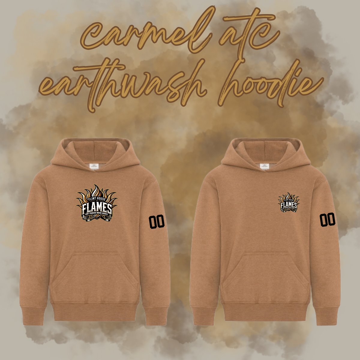 Flint House Flames Earthwash Hoodie