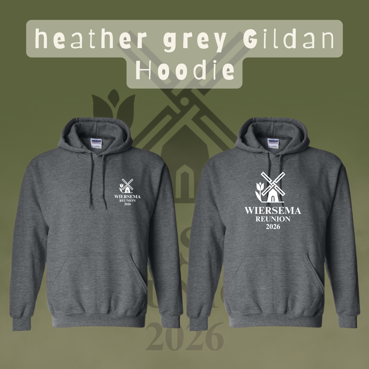 Wiersema Reunion Gildan Hoodie (Front Logo)