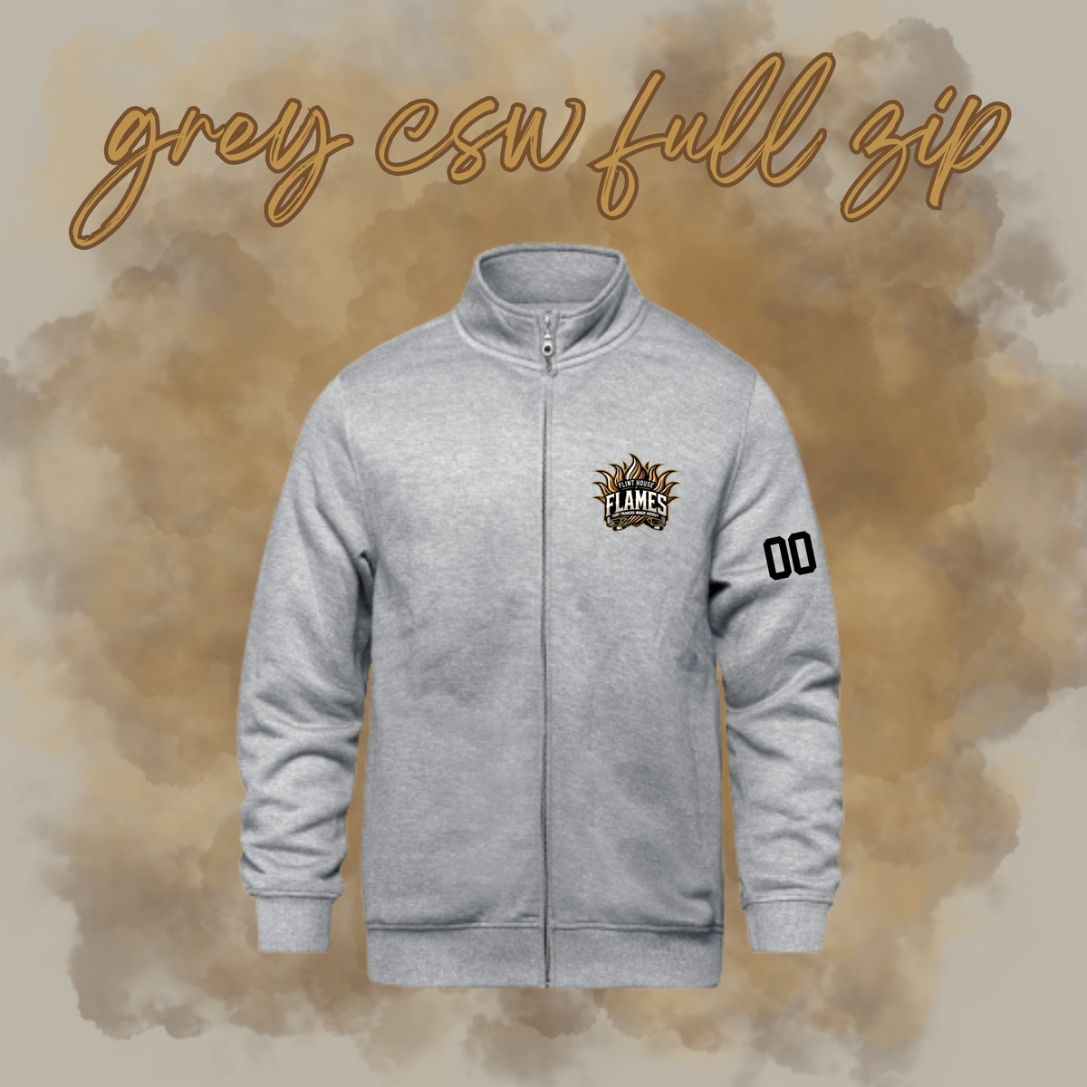Flint House Flames CSW Embroidered Full Zip - NO HOOD