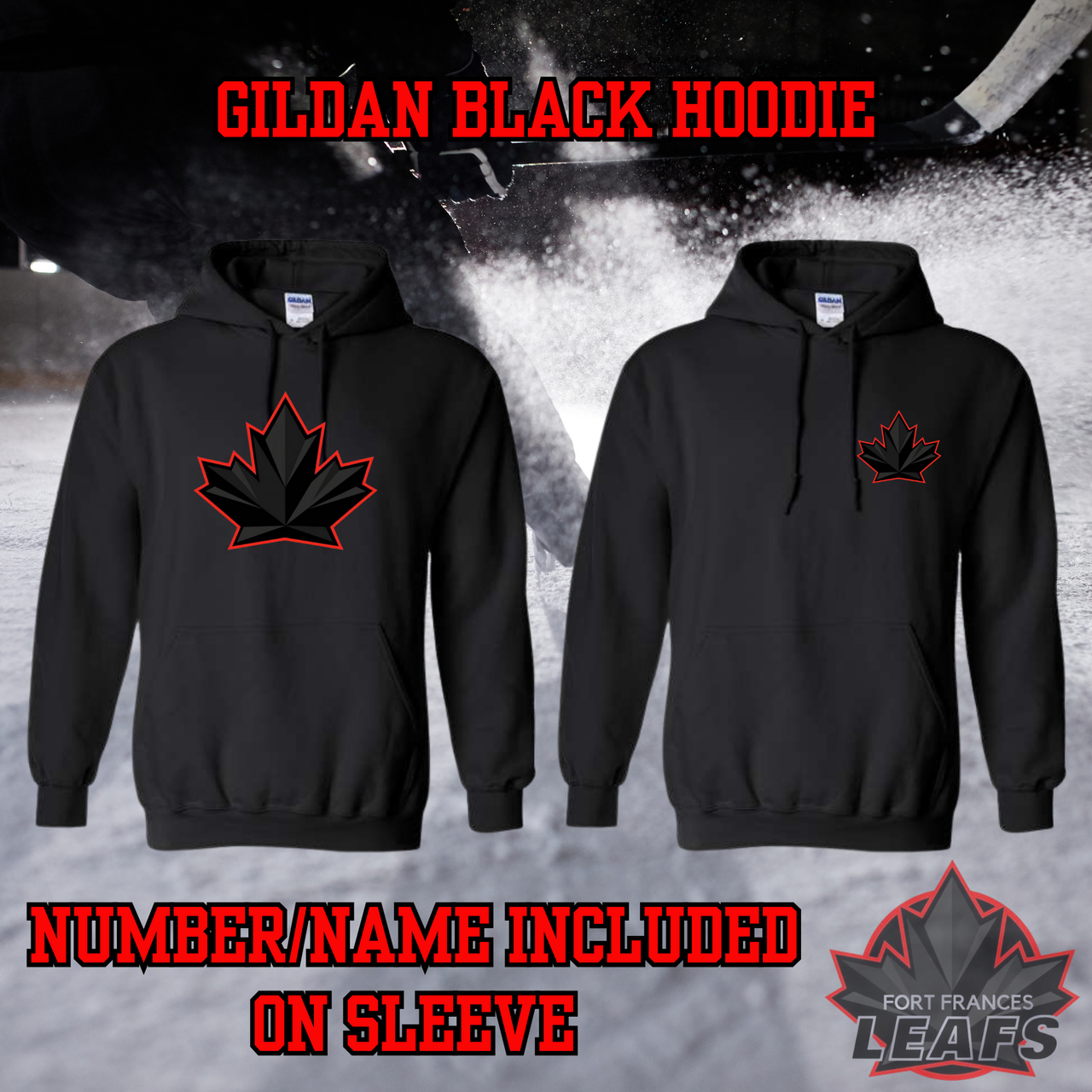 Fort Frances Leafs Gildan Embroidered Hoodie