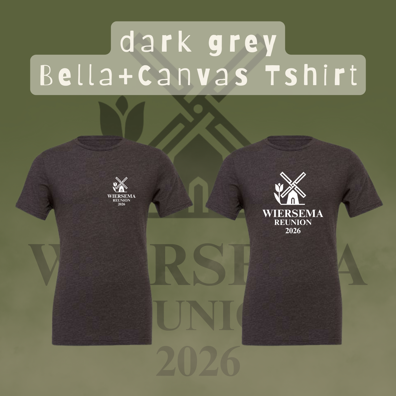 Wiersema Reunion Bella+Canvas Tshirt (Front Logo)