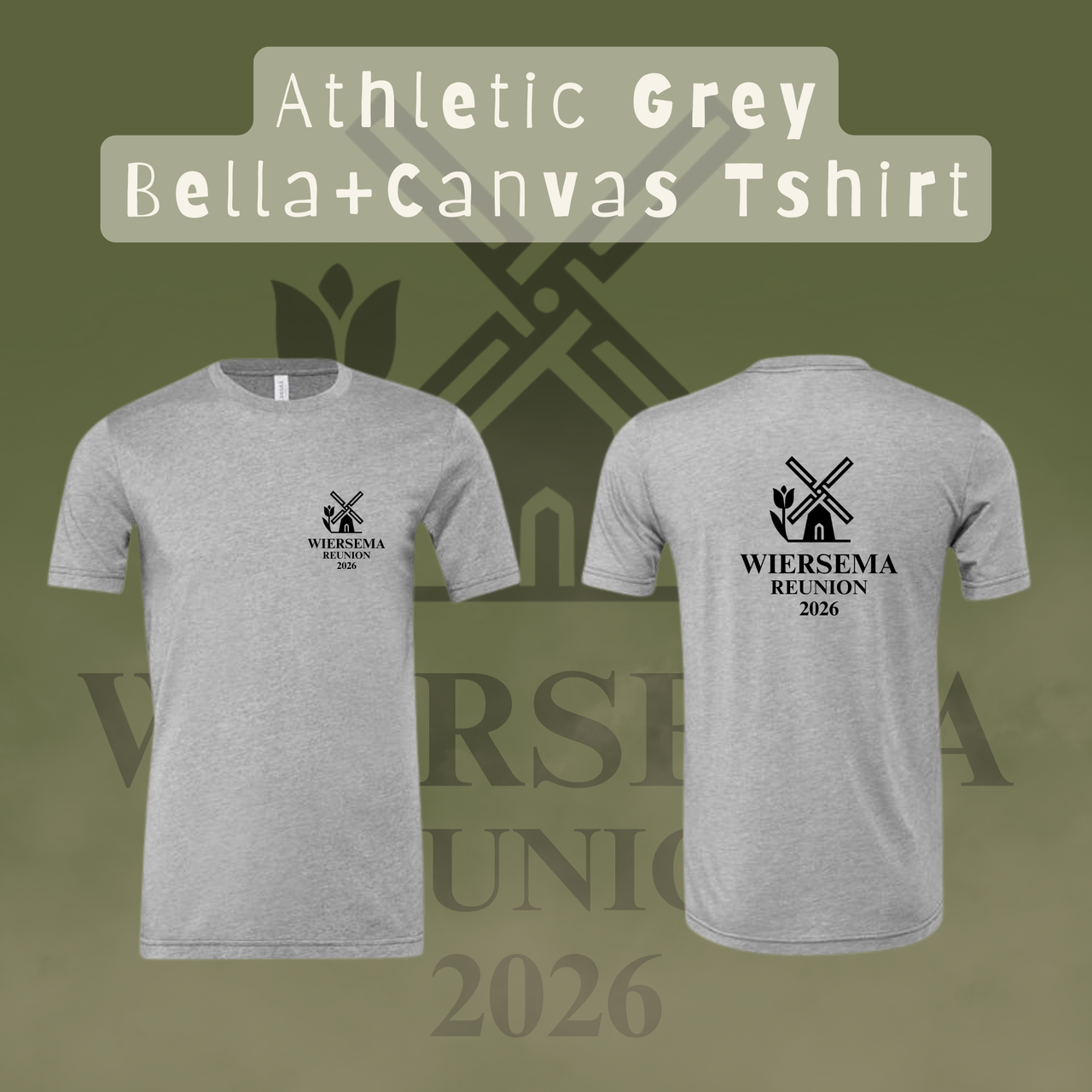 Wiersema Reunion Bella+Canvas Tshirt (Front and Back Logo)