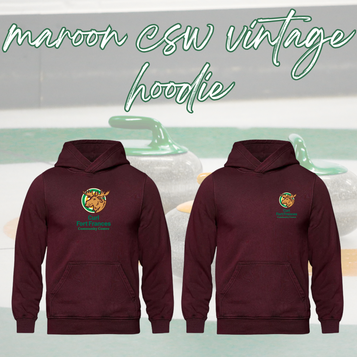 Curl Fort Frances Community Center Embroidered CSW Vintage Hoodie